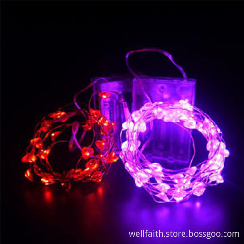 Christmas LED heart, shaped copper wire string lights